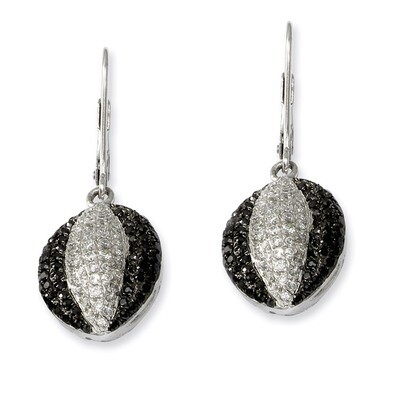 CZ Brilliant Embers Leverback Earrings Sterling Silver QMP442