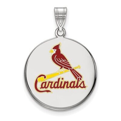 St. Louis Cardinals Large Enamel Disc Pendant Sterling Silver SS040CRD, MPN: SS040CRD, 886774630632