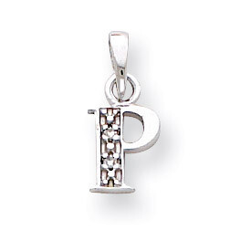 Polished .01ct Diamond Initial P Charm 14k White Gold YC251P, MPN: YC251P, 883957323749