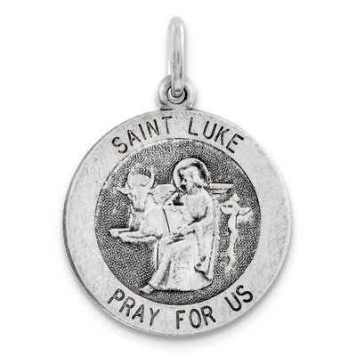 Saint Luke Medal Antiqued Sterling Silver QC5699, MPN: QC5699, 191101183720