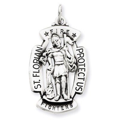 Saint Florian Medal Antiqued Sterling Silver QC3592, MPN: QC3592, 883957518787