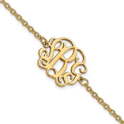 Polished Monogram Bracelet 7 Inch Sterling Silver Gold-plated XNA1265GP, MPN: XNA1265GP,