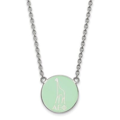 Alpha Epsilon Phi Small Enameled Pendant with 18 Inch Chain Sterling Silver SS043AEP-18, MPN: SS043…