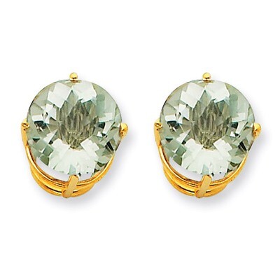 10mm Round Green Quartz Earrings 14k Gold XE77CG, MPN: XE77CG, 883957099705