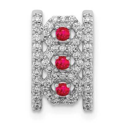 .09 Ruby Fancy Chain Slide 14k White Gold Diamond PM3843-RU-025-WA, MPN: PM3843-RU-025-WA, 88395766…
