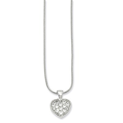 Kelly Waters Diamond Pave Heart Necklace 18 Inch Rhodium-plated KW142-18, MPN: KW142-18, 8839577658…