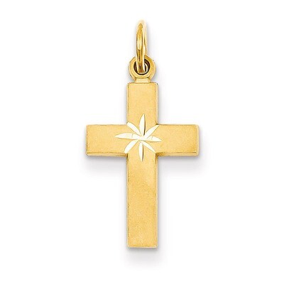 Small Diamond-cut Cross Pendant 14k Gold C1318, MPN: C1318, 883957247229