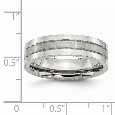 Grooved 6mm Satin and Polished Band - Stainless Steel SR30 by Chisel, MPN: SR30, 883957736495