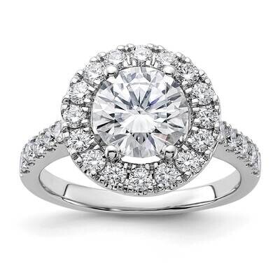 2 5/8ct. G H I True Light Round Halo Moissanite Engagement Ring 14k White Gold RM4452E-275-WMT, MPN…
