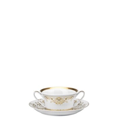 Versace Medusa Gala Gold Cream Soup Cup and Saucer 6 3/4 Inch 10 oz., MPN: 19325-403636-10420, 7909…