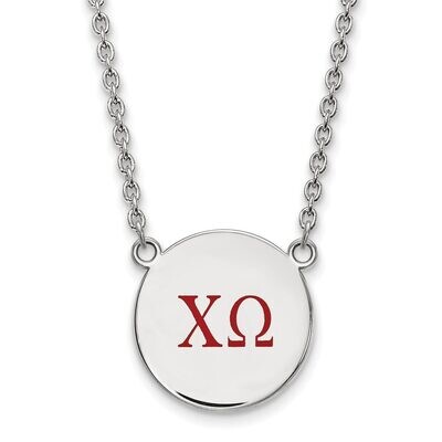 Chi Omega Small Enameled Pendant with 18 Inch Chain Sterling Silver SS028CHO-18, MPN: SS028CHO-18, …