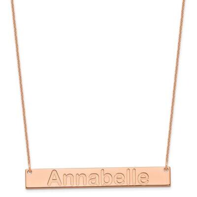 Polished Arial Rounded Bar Necklace 14k Rose Gold Large XNA1241R, MPN: XNA1241R,