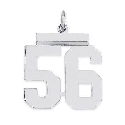 Pendant Number 56 Polished Sterling Silver Medium QMS56, MPN: QMS56, 191101278280