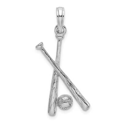 2-D Baseball Charm 14k White Gold C2662W, MPN: C2662W, 637218126507
