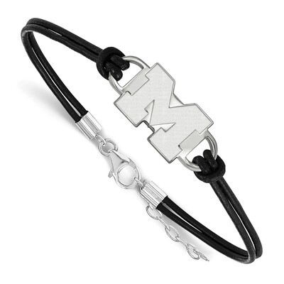 University of Michigan Small Center Leather Bracelet Sterling Silver SS022UM-7, MPN: SS022UM-7, 886…