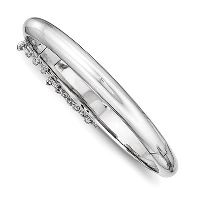 Safety Hinged Child&#39;S Bangle Sterling Silver Rhodium-Plated Polished QB781, MPN: QB781, 886774304267