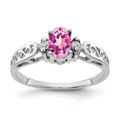 6x4mm Oval Pink Sapphire Aaa Diamond Ring 14k White Gold X9735SP/AAA, MPN: X9735SP_AA, 883957646060