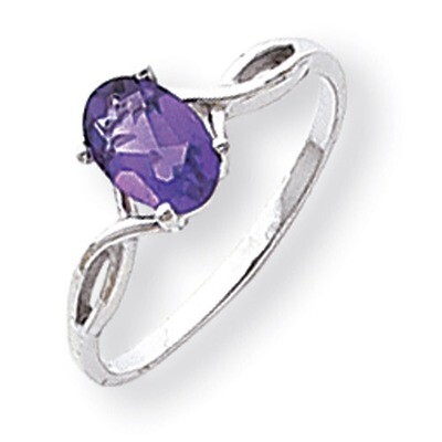 Polished 7x5 Oval Gemstone Ring Mounting 14k White Gold Y2198, MPN: Y2198,