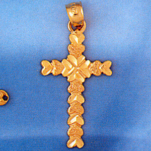 Dazzlers Jewelry Cross Pendant Necklace Charm Bracelet in Yellow, White or Rose Gold 8181, MPN: DZ-…