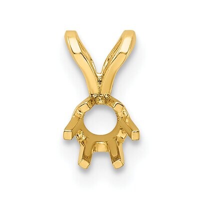 Round 6-Prong 1.7mm Pendant Setting 14k Yellow Gold YG949, MPN: YG949,