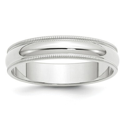 5mm Milgrain Band 14k White Gold WM050 Engravable, MPN: WM050, 886774303819