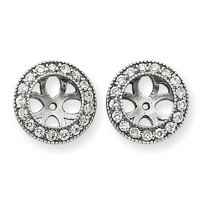 Earring Jacket 14k White Gold AAA Quality Diamond XJ35WAAA, MPN: XJ35WAAA, 883957115368