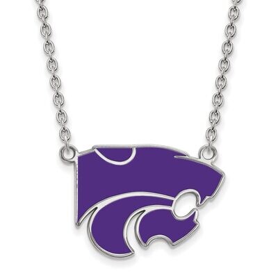 Kansas State University Large Enamel Pendant with Chain Necklace Sterling Silver SS071KSU-18, MPN: …