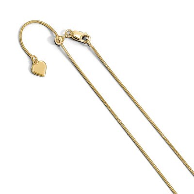 Leslie&#39;s .95 mm Gold-plated 22in Adjustable Snake Chain 22 Inch Sterling Silver HB-FC61-22, MPN: FC…