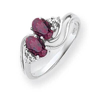 6x4mm Oval Rhodolite Garnet Diamond Ring 14k White Gold Y4618RG_AA, MPN: Y4618RG_AA, 883957469188