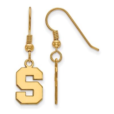 Michigan State University Small Dangle Earring Wire Gold-plated Silver GP007MIS, MPN: GP007MIS, 886…