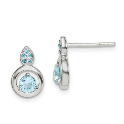 Blue Post Earrings Sterling Silver CZ Diamond QE14286, MPN: QE14286, 886774081212