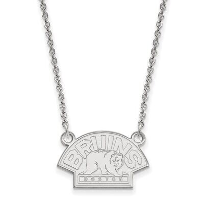 Boston Bruins Small Pendant with Chain Necklace 10k White Gold 1W041BRI-18, MPN: 1W041BRI-18, 88677…