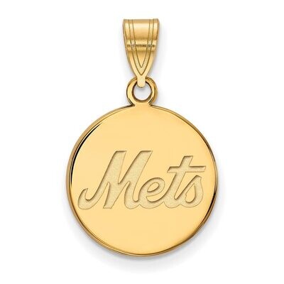 New York Mets Medium Disc Pendant Gold-plated Silver GP019MET, MPN: GP019MET, 886774923727