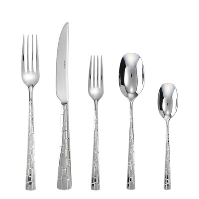 Sambonet skin 5 piece place setting solid handle - 18/10 stainless steel, MPN: 52535-93, 7909558815…
