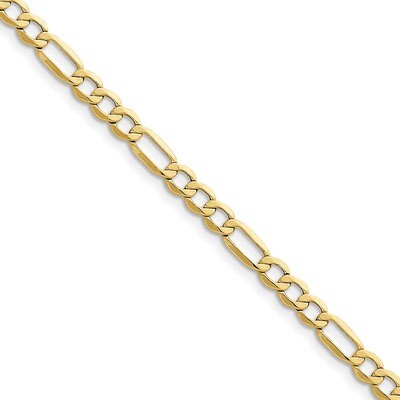 7 Inch 5.35mm Semi-Solid Figaro Chain 10k Gold 10BC95-7, MPN: 10BC95-7, 191101440106