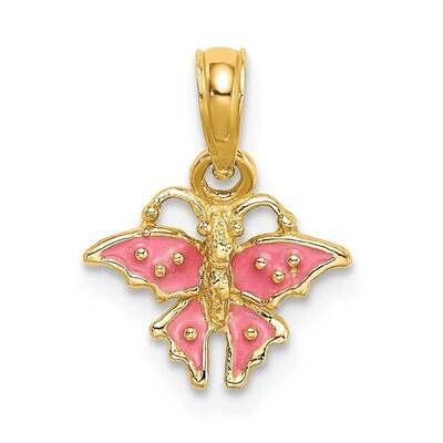 Mini Pink Butterfly Enamel 14k Gold K6845, MPN: K6845, 637218127009