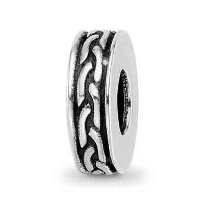 Antiqued Small Chain Pattern Bead Sterling Silver QRS4063, MPN: QRS4063,