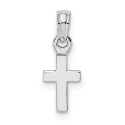 Whit Gold 3-D Polished Mini Cross Charm 14k Gold K8493W, MPN: K8493W, 637218129133