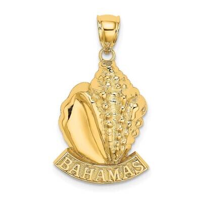 Bahamas Under Conch Shell Charm 14k Gold 2-D K8170, MPN: K8170, 637218082681