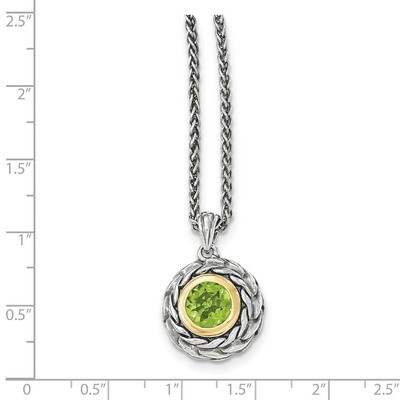 Peridot Necklace Sterling Silver &amp; 14k Gold QTC1463, MPN: QTC1463, 191101465925