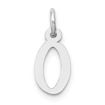 Slanted Block Initial O Charm 10k White Gold Small 10YC645O, MPN: 10YC645O,