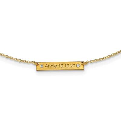 Brushed 1 Station with Diamond Necklace Sterling Silver Gold-plated XNA1177/1GP, MPN: XNA1177/1GP,
