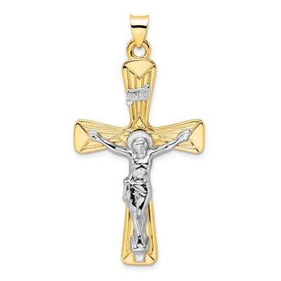 Solid Inri Crucifix Pendant 14k Two-Tone Gold Polished XR2060, MPN: XR2060, 196904169810