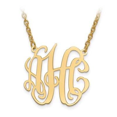 S Laser Polished Circular Shaped Monogram Plate with Chain 14k Gold XNA547Y, MPN: XNA547Y, 88677458…