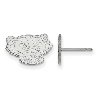 University of Wisconsin x-Small Post Earrings 10k White Gold 1W064UWI, MPN: 1W064UWI, 191101097027