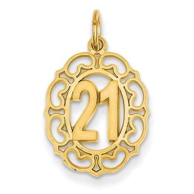 #21 in Oval Pendant 14k Gold C996, MPN: C996, 883957861586