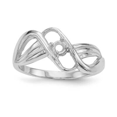 Polished 1-Stone Mothers Ring Mounting 14k White Gold XMR12/1W-7, MPN: XMR12-1W, 883957379722