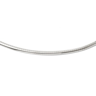 Leslie&#39;s 4mm Domed Omega Chain 16 Inch - 14k White Gold HB-1247-16, MPN: 1247-16, 886774997070