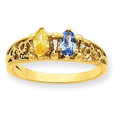 2 Birthstones Family Ring 14k Yellow Gold XMR52/2, MPN: XMR52/2, 191101538995