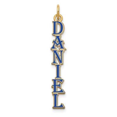 Algerian Font Vertical Name Plate with Epoxy Charm 14k Gold XNA1167Y, MPN: XNA1167Y,